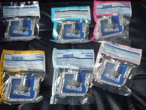 D'Origine 6 Multipack Epson 950 960 Stylus Photo Cartouches d'encre T0331/T0332/T0333 T0334/T0335/T0336 (Grasshopper) ([Emballage « Déballer sans s'énerver) -D'origine sous blister emballage scellé