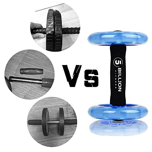 PROCIRCLE Bauchtrainer Roller & Ab Roller – Doppelt Core Ab Wheel – Workout für Abs, Rücken, Arme, Schultern, Torso, Hüften – Enthält kniend Matte - 6