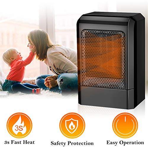 Radiateur Soufflant Electrique,Radiateur Electrique,Chauffage Soufflant,Chauffage D'appoint,Mini Rapide Radiateur Soufflant Protection Contre Surchauffe,Silencieux Sécurité pour Bureau Maison