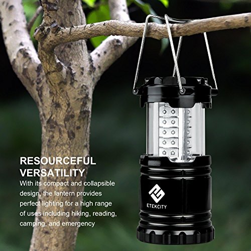 Etekcity Faltbare 2er LED Campinglampe Camping- und Garten- Laterne, Ideal für Terrasse, Camping, Wandern, Notfall, Outdoor-Aktivitäten, Schwarz - 3