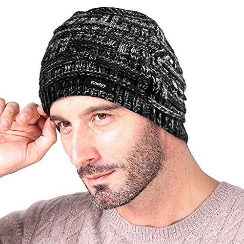 Knotyy Unisex Woolen Cap (Smudgy-Black 