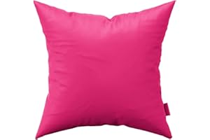 Essentials2publik premium 45x45cm waterproof garden filled cushion- Outdoor Seating patio Furniture- Standard Square made of breathable fabric throw pillow covers pad filled (Pink)