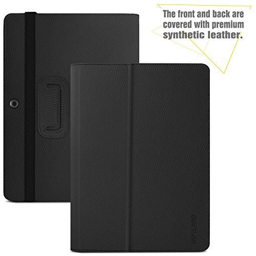 Lenovo MIIX 320 Hülle Case -Infiland Slim Fit Folio PU-lederne dünne Kunstleder Schutzhülle Cover Tasche für Lenovo MIIX 320 25,65cm (10,1 Zoll HD IPS Touch) 2in1 Tablet (Tablet und Tastatur sind nicht entgehaltet,mit Auto Schlaf / Wach Funktion)(Schwarz) - 2