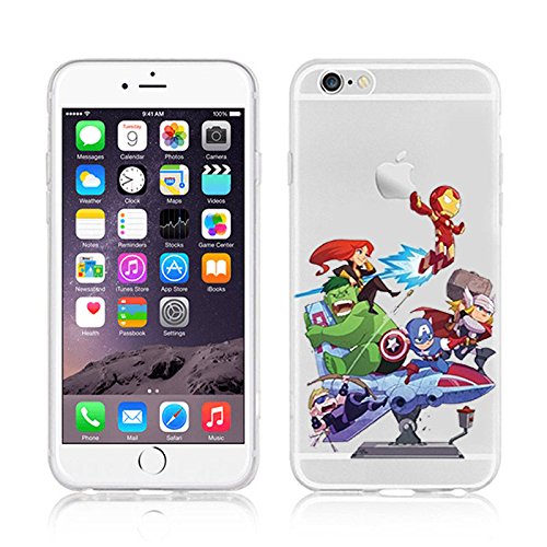 Ronney Super Héros Marvel  &  Cartoon Coque transparente en TPU souple pour Apple iPhone 5/5S/5 C/5S