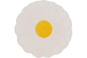 Price & Kensington Daisy Kitchen Tidy | Ceramic Spoon Rest with Embossed Daisy Design | Hand-Painted Yellow Centre | Kitchen Counter Accessory