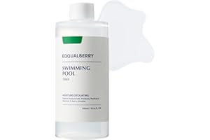 EQQUALBERRY Swimming Pool Gesichtstoner, 300 ml, feuchtigkeitsspendendes und beruhigendes Gesichtswasser für das Gesicht, Porenkontrolle und sanftes Peeling, geeignet für trockene bis fettige Haut,