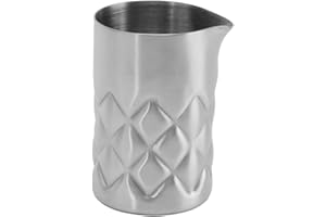 ZERODIS Vaso Mezclador De Cóctel, Diseño De Rejilla De Acero Inoxidable 304, Vaso Agitador De Cóctel con Barra De Escala Exterior, Jarra Mezcladora, Vaso Mezclador De Barra Antiguo para