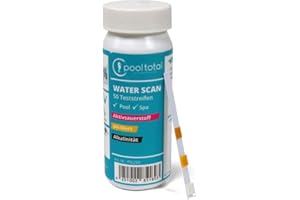 POOL TOTAL Bandelettes de test 3 en 1 de l'oxygène actif - Valeur pH alcalinité - Pour la détermination rapide et facile des paramètres les plus importants de l'entretien de l'eau de la piscine avec de l'oxygène