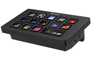 ULANZI D200H Streamdeck U-Studio Streaming Controller, 14 LCD-knappar och 13 anpassningsbara makrotangenter för att utlösa åt