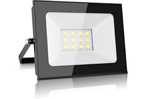 papasbox Reflektor LED 12 V, 10 W, super jasny, 800 lm, 3000 K, ciepła biel, wodoszczelność IP65, lampa ścienna do ogrodu, na podwórko, taras, kwadrat, fabrykę