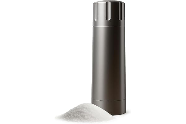 MANNKITCHEN Salt Gun Salt Mill, Professional Heavy Duty påfyllningsbar och justerbar Grovhet Manuell Salt Mill med hög prestanda, 10 x salt för biffar, BBQ och mer...