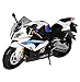 Produktbild BMW S1000RR Weiss mit Blau Ab 2009 1/12 Automaxx Modell Motorrad mit individiuellem Wunschkennzeichen