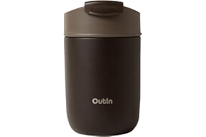 OutIn Tazza Termica Caffe con Isolamento Sottovuoto, Tazza Termica da Viaggio per Caffè Isolato per Esterni con Coperchio Flip a Prova di Perdite, Mug in Acciaio Inox da 11.8 fl oz (350ml)Calde&Fredde