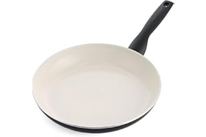 GreenPan Rio Padella Antiaderente in Ceramica Sana da 26 cm, Senza PFAS, Manico Fredda al Tatto, Sicuro in forno fino a 160°C, Nero e Crema