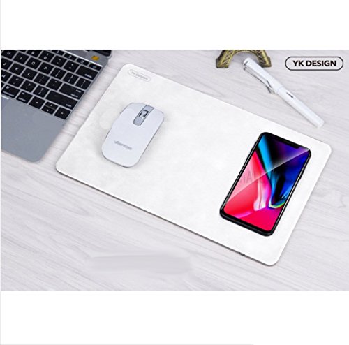 YK chargeur sans fil Qi Tapis de souris pour iPhone 8/X Samsung - Blanc