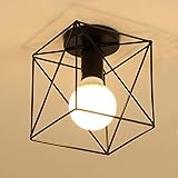 Chao Zan Lámpara de techo con pantalla industrial, iluminación de techo retro, iluminación de techo E27 con aspecto retro, to