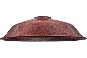 LEDSone 1 abat-jour de plafond rustique en métal rouge de style rétro facile à installer, 26 cm d'aspect vintage industriel (plaque réductrice gratuite)