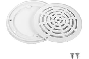 LUTER Main Drain Cover, Diameter 8 Inch Pool White Durable Sturdy ABS Plastic Main Drain Cover Compatible for Hayward SP-1030 Swimming Pool Outside Deck Part Accessories