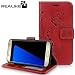 Samsung S7 Edge Cover, REALIKE™ {Imported} Premium Leather Wallet Flip Case For Samsung Galaxy S7 Edge (Royal Style Series - Wine) RS.797.00