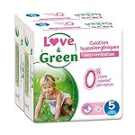 Love & Green - Pack de 18 Culottes Hypoallergéniques -  Taille 5 (12-25 kg)  - Lot de 2