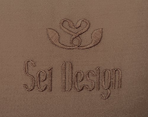 Sei Design® Bezug für Seitenschläferkissen in S-WELLE-Design 40×130 cm, Satinstoff mit Reißverschluss und aufgesticktem Logo. (schoko-braun) - 3