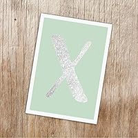 Buchstaben Postkarte X Deko Print Glitzer