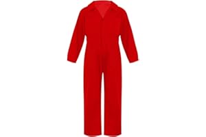 JanJean Salopette Enfant Garçon Fille Une Pièce Combinaison à Manches Longues Grenouillères De Travail Jumpsuit Pantalon Vêtement Décontracté 5-16 Ans