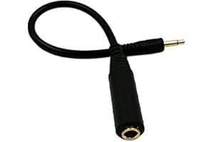 zdyCGTime Golden bañado en Mono de 3,5 mm1/8 Macho a 6,35 mm de Audio (1/4 Pulgadas) Conector Hembra Cable conversor Adaptador de Cable.(25 cm)