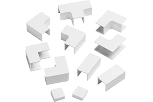 D-Line Multipack Accessoires de goulotte cache-câbles, 25 x 16mm, assembler plusieurs tronçons goulottes, Multipack 11 pièces – Blanc