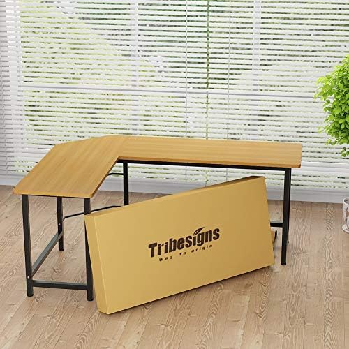 Tribesigns Modern L-Shaped Desk Corner Computer Desk Pc Latop Study Table Workstation for Home Office, Wood &Amp; Metal