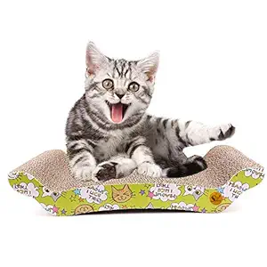 Sage Square Jumbo Size Scratching Board / Scratch Pad Cum Healthy Toy for Cat / Kitten / Puppy (with Catnip)