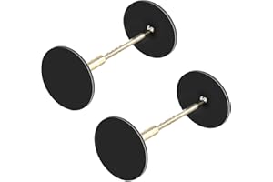 LUOLETY Handleset Copertura per foro, tappo rotondo decorativo per porta, piastra in metallo, per riparazione di fori, serratura e foro per porte interne e esterne (2 pezzi, nero)