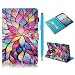 Produktbild Tablethülle für Samsung Galaxy Tab A 2018 (10,5 Zoll) T590/T595 Hülle Case Leder Tasche Schutzhülle Flip Cover Einschlaf/Aufwach Abdeckung Klapphülle Ständer Fächer Magnet Deckel-Bunt Lotusblume