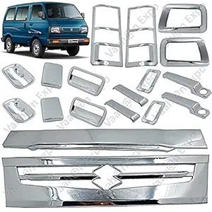 Vaahan Expo Chrome Kit for Omni Van Type-3 Model | Exterior Car Accessories Combo Kit | Stylish Protective Accessories (Set of 18 Pcs, Chrome Combo Kit)