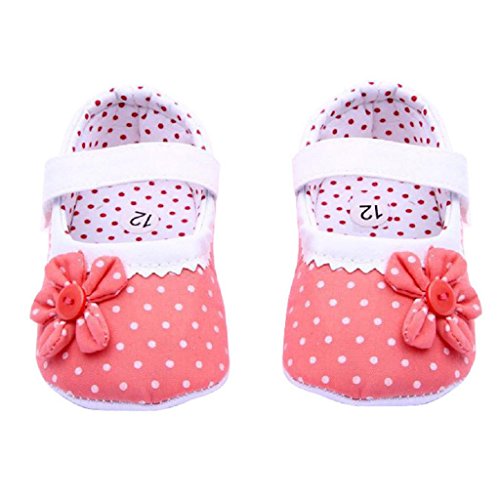 Preisvergleich Produktbild Baby Schuhe,Xinan Baby Mädchen Blume weiche PU-Leder-Schuhe (11, Dunkelrosa)