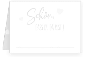 Edition Seidel Set 50 Premium Tischkarten Platzkarten Namenskarten Hochzeit - Geburtstag - Taufe - Kommunion - Konfirmation - Feier (Grau/Silber, 50 Karten)