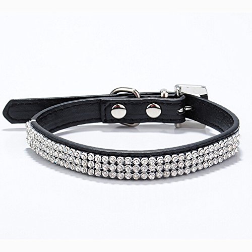 2-Rows-Rhinestone-Bling-Heart-Studded-Leather-Dog-Collar-For-Small-Or-Medium-Pet-Collar-Assorted-Colours