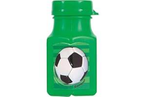 Unique bolla per pallone 3D | 4 pezzi. Bomboniere-Bottiglie a Bolle Mini Festa di Calcio-Confezione da 4, Multicolore, 27281