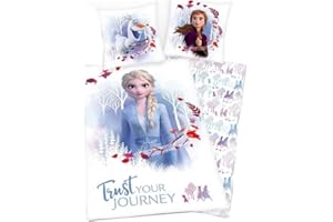 ARLIS Parure de Couette Frozen Disney - 1 Housse de Couette 140x200 + 1 taie 63x63cm (Parure de lit Frozen - I)