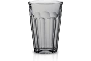 Duralex® Collection Le Picardie®|Verre à Eau,jus, Soda Couleur Gris 36 cl | Lot de 6 pièces | Verre Ultra résistant aux Rayures, Compatible Micro-Ondes et Lave-Vaisselle, Made in France