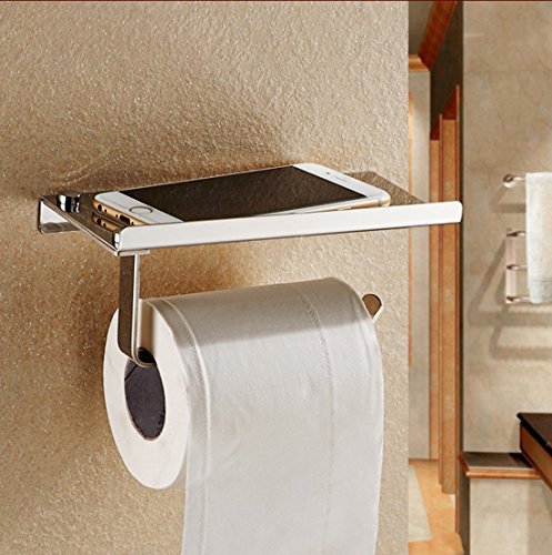 XY Life Toilettenpapierhalter ohne Bohren toiletten papierhalter Klopapierhalter mit ablage, Patentierter Kleber und Selbstklebender 3M-Kleber, Edelstahl, exquisite Polierprozess - 6