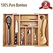 Produktbild Anconalife Besteckkasten aus Bambus ausziehbarer Besteckeinsatz als Küchenorganizer und Schubladeneinsatz Große Besteckeinlage mit 6 bis 8 Fächern Organizer aus Holz, Natur