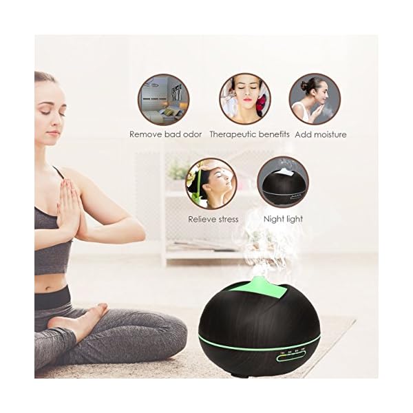 Vercrown Aroma Diffuser 300ML Essential oil Diffuser Electric Ultrasonic Aromatherapy Cool Mist Humidifier with 7 Color… - Image 7
