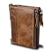 Produktbild Wallets For Men RFID Blocking Bifold Genuine Leather Vintage with Double Zipper Pockets