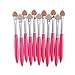 Jamicy 10Pcs Makeup Eyeshadow Brush Professional Sponge Applicator Makeup Tool (Hot Pink)
