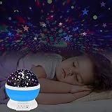 Esonstyle New Generation 360 Grad Romantische Stimmung Stern-Nachtlicht -Lampen-Raum Rotierende Nachttischlampe für Baby-Kinderzimmer Schlafzimmer Kinderzimmer Kinderzimmer - 6