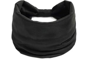 XYUXWLG Headbands For Women's Hair, Boho Headband Elastic Soft Flower Wide Headbands for Women Yoga Sport Hairbands, Hair Accessories for Everyday Sport Fitness (Black)