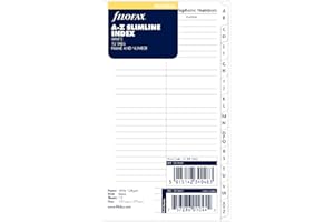 Filofax 131653 Recharge pour Organiseur index 2 lettres Blanc