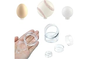 OLRWSLG 48 Stück Acryl Ballhalter Fußballständer Runden Acryl halterung Transparent Kugelständer Baseball Football Halterung 3 Arten Größen Ballhalter für Golfball Baseball Tennisball Kristallkugel