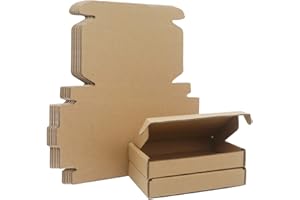 STRBOXONG Scatole di spedizione in cartone ondulato, 125 x 80 x 20 mm grandi scatole postali per la spedizione, scatole di imballaggio marrone per affari, stoccaggio o regalo (25 pezzi)